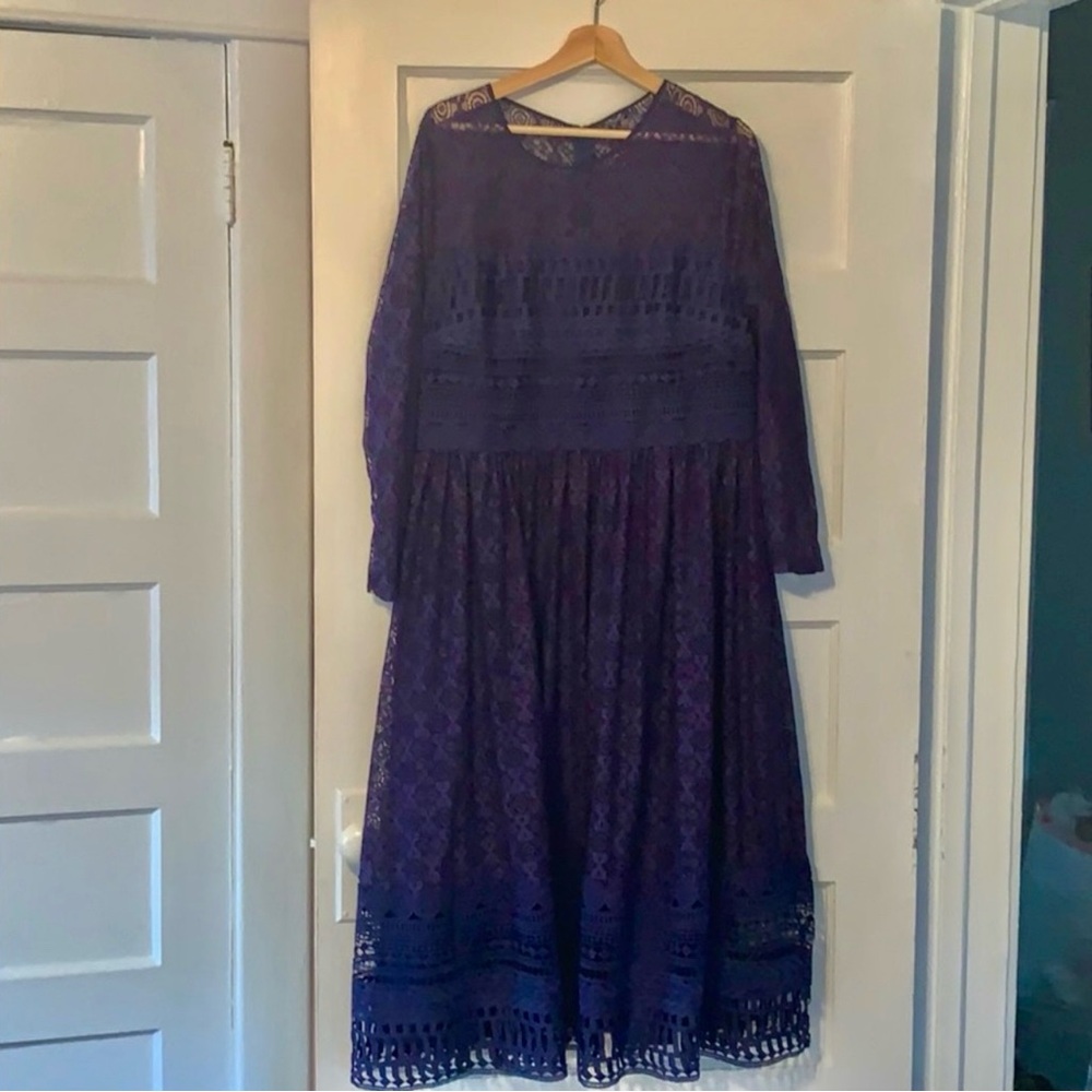 EUC ASOS Deep Indigo Lace Dress in 16 Tall